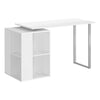 Monarch Specialties I 7600 - Computer Desk, Home Office, Left, Right Set-up, Storage Shelves, 55""L, Work, Laptop, White Laminate, Grey Metal, Contemporary, Modern - 83-7600 - Mounts For Less