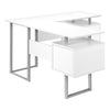 Monarch Specialties I 7695 - Computer Desk, Home Office, Corner, Storage, 58"L, L Shape, Work, Laptop, White Laminate, Grey Metal, Contemporary, Modern - 83-7695 - Mounts For Less