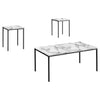 Monarch Specialties I 7892P - Table Set, 3pcs Set, Coffee, End, Black Metal, White Marble Look Laminate, Contemporary, Modern - 83-7892P - Mounts For Less