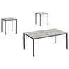 Monarch Specialties I 7896P - Table Set, 3pcs Set, Coffee, End, Black Metal, Grey Laminate, Contemporary, Modern - 83-7896P - Mounts For Less