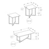 Monarch Specialties I 7975P - Table Set, 3pcs Set, Coffee, End, Living Room, Dark Bronze Laminate, Black Metal, Contemporary, Modern - - Mounts For Less