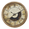 Monarch Specialties I 9034 - Clocks, 30" Round, Gear Mechanism, Large Oversized, Wall Clock, Antique Gold, Transitional" - - Mounts For Less