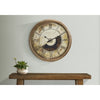 Monarch Specialties I 9034 - Clocks, 30" Round, Gear Mechanism, Large Oversized, Wall Clock, Antique Gold, Transitional" - - Mounts For Less