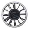 Monarch Specialties I 9056 - Clocks, 20" Round, Wall Clock, Black, Silver, Transitional - - Mounts For Less
