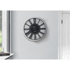 Monarch Specialties I 9056 - Clocks, 20" Round, Wall Clock, Black, Silver, Transitional - - Mounts For Less