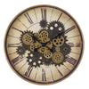 Monarch Specialties I 9063 - Clocks, 20" Round, Gear Mechanism, Wall Clock, Brown, Transitional - - Mounts For Less