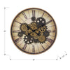 Monarch Specialties I 9063 - Clocks, 20" Round, Gear Mechanism, Wall Clock, Brown, Transitional - - Mounts For Less