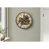 Monarch Specialties I 9063 - Clocks, 20" Round, Gear Mechanism, Wall Clock, Brown, Transitional - - Mounts For Less