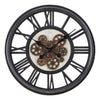 Monarch Specialties I 9064 - Clocks, 20" Round, Gear Mechanism, Wall Clock, Black, Transitional - - Mounts For Less