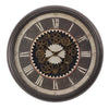 Monarch Specialties I 9070 - Clocks, 23" Round, Gear Mechanism, Wall Clock, Brown, Transitional - - Mounts For Less