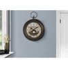 Monarch Specialties I 9090 - Clocks, 18" Round, Wall Clock, Antique Brown, Traditional - - Mounts For Less