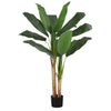 Monarch Specialties I 9568 - Artificial Plant, 55" Tall, Banana Tree, Indoor, Faux, Fake, Floor, Greenery, Potted, Real Touch, Decorative, Green Leaves, Black Pot - 83-9568 - Mounts For Less
