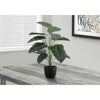 Monarch Specialties I 9578 - Artificial Plant, 24" Tall, Alocasia, Indoor, Faux, Fake, Table, Greenery, Potted, Real Touch, Decorative, Green Leaves, Black Pot - 83-9578 - Mounts For Less