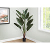 Monarch Specialties I 9591 - Artificial Plant, 83" Tall, Indoor, Decorative, Floor, Palm Tree, Real Touch, Green Leaves, Black Pot - - Mounts For Less