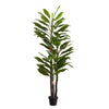 Monarch Specialties I 9595 - Artificial Plant, 83" Tall, Indoor, Dracaena Tree, Decorative, Faux, Fake, Floor, Potted, Real Touch, Green Leaves, Black Pot - - Mounts For Less