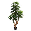 Monarch Specialties I 9596 - Artificial Plant, 83" Tall, Monstera Tree, Potted, Real Touch, Green Leaves, Black Pot - - Mounts For Less