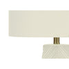 Monarch Specialties I 9614 - Lighting, 29"H, Table Lamp, White Ceramic, Ivory / Cream Shade, Contemporary - 83-9614 - Mounts For Less