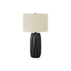Monarch Specialties I 9620 - Lighting, 25"H, Table Lamp, Black Ceramic, Ivory / Cream Shade, Contemporary - 83-9620 - Mounts For Less