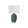 Monarch Specialties I 9622 - Lighting, 24"H, Table Lamp, Blue Ceramic, Ivory / Cream Shade, Contemporary - 83-9622 - Mounts For Less