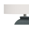 Monarch Specialties I 9622 - Lighting, 24"H, Table Lamp, Blue Ceramic, Ivory / Cream Shade, Contemporary - 83-9622 - Mounts For Less
