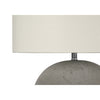 Monarch Specialties I 9626 - Lighting, 20"H, Table Lamp, Grey Concrete, Ivory / Cream Shade, Contemporary - 83-9626 - Mounts For Less