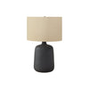 Monarch Specialties I 9635 - Lighting, 24"H, Table Lamp, Black Ceramic, Beige Shade, Contemporary - 83-9635 - Mounts For Less