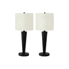 Monarch Specialties I 9643 - Lighting, Set Of 2, 24"H, Table Lamp, Usb Port Included, Black Metal, Ivory / Cream Shade, Contemporary - 83-9643 - Mounts For Less