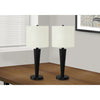 Monarch Specialties I 9643 - Lighting, Set Of 2, 24"H, Table Lamp, Usb Port Included, Black Metal, Ivory / Cream Shade, Contemporary - 83-9643 - Mounts For Less