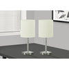 Monarch Specialties I 9649 - Lighting, Set Of 2, 17"H, Table Lamp, Usb Port Included, Nickel Metal, Ivory / Cream Shade, Contemporary - 83-9649 - Mounts For Less