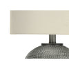 Monarch Specialties I 9653 - Lighting, 19"H, Table Lamp, Grey Resin, Ivory / Cream Shade, Modern - 83-9653 - Mounts For Less