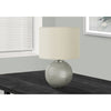 Monarch Specialties I 9653 - Lighting, 19"H, Table Lamp, Grey Resin, Ivory / Cream Shade, Modern - 83-9653 - Mounts For Less