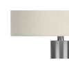 Monarch Specialties I 9657 - Lighting, 28"H, Table Lamp, Nickel Metal, Ivory / Cream Shade, Contemporary - 83-9657 - Mounts For Less