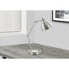 Monarch Specialties I 9659 - Lighting, 17"H, Table Lamp, Usb Port Included, Nickel Metal, Nickel Shade, Modern - 83-9659 - Mounts For Less