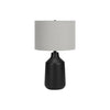 Monarch Specialties I 9701 - Lighting, 24"H, Table Lamp, Black Concrete, Grey Shade, Contemporary - 83-9701 - Mounts For Less