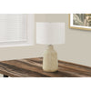 Monarch Specialties I 9702 - Lighting, 24"H, Table Lamp, Beige Concrete, Ivory / Cream Shade, Contemporary - 83-9702 - Mounts For Less