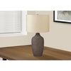 Monarch Specialties I 9709 - Lighting, 27"H, Table Lamp, Grey Ceramic, Beige Shade, Contemporary - 83-9709 - Mounts For Less