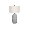 Monarch Specialties I 9723 - Lighting, 27"H, Table Lamp, Grey Resin, Ivory / Cream Shade, Modern - 83-9723 - Mounts For Less