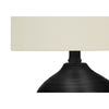 Monarch Specialties I 9739 - Lighting, 17"H, Table Lamp, Black Ceramic, Ivory / Cream Shade, Transitional - 83-9739 - Mounts For Less