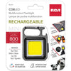 RCA - Mini Rechargeable COB Flashlight with Carabiner, Rechargeable, 800 Lumens - 80-RFL247 - Mounts For Less