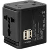 Retrak - Universal Travel Adapter with Two USB Ports, Black - 78-144054 - Mounts For Less
