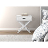 Safdie & Co Accent or Nightstand Table 24"Long with 1 Drawer for Living Room or Bed Room White - 120-81102-Z-01 - Mounts For Less