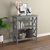 Safdie & Co Bookshelf 32.5" High Light Grey with 3 Shelves for Living Room - 120-81136-Z-70 - Mounts For Less