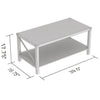 Safdie & Co Coffee Table - 39" Long Dark Taupe with X Metal Sides for Living Room - 120-81117-Z-05 - Mounts For Less