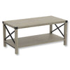 Safdie & Co Coffee Table - 39" Long Dark Taupe with X Metal Sides for Living Room - 120-81117-Z-05 - Mounts For Less