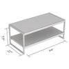Safdie & Co Coffee Table 47.25" Long Dark Taupe and Black Metal - 120-81118-Z-05 - Mounts For Less