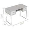 Safdie & Co Computer Desk 42.5" Long Dark Grey with 2 Drawers 1 Shelf and Black Metal for Home Office and Small Spaces. Ideal for writing - 120-81146-Z-74 - Mounts For Less