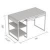 Safdie & Co Computer Desk 47.65" Long Dark Grey with 1 Drawer 2 Shelves and Black Metal for Home Office and Small Spaces. Ideal for writing - 120-81145-Z-74 - Mounts For Less