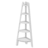 Safdie & Co Corner Shelf 63" High White with 5 Tier and Borders for Living Room - 120-81132-Z-01 - Mounts For Less