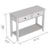 Safdie & Co Entryway Table Console Table Sofa Couch Table Accent Table - 41" Long White with 2 Drawers 1 Shelf and Silver Metal Handles for Living Room - 120-81142-Z-01 - Mounts For Less