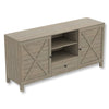Safdie & Co TV Stand - 58" Long Dark Taupe with 4 Shelves and 1 Drawer for Living Room - 120-81114-Z-05 - Mounts For Less